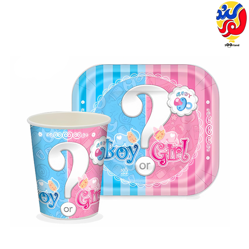 بهترین قیمت و خرید ست بشقاب و لیوان تعیین جنسیت | فروشگاه سورلند