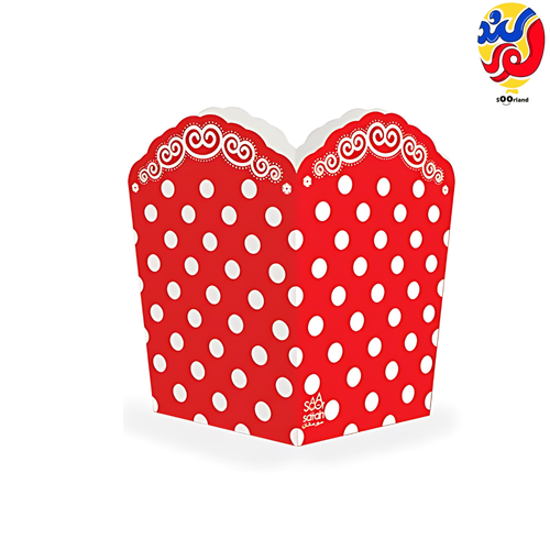 ظرف پاپ کورن تم خالدار قرمز