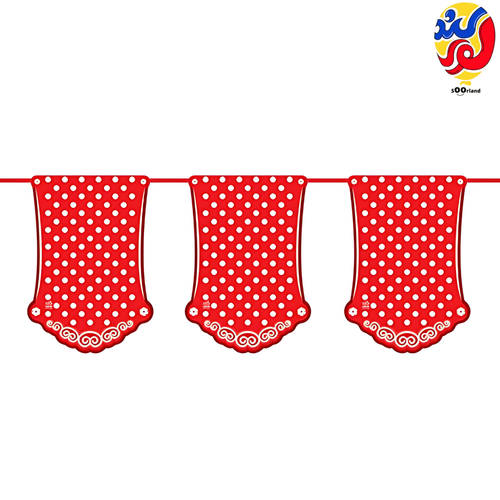 ریسه تولد تم خالدار رنگ قرمز