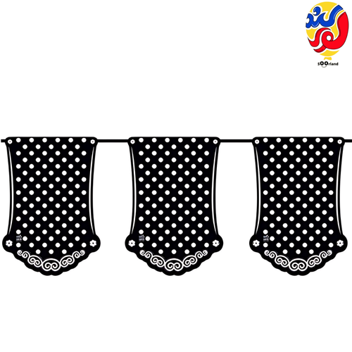 ریسه تولد تم خالدار مشکی