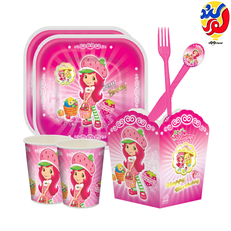 بهترین قیمت و خرید پکیج تولد تم دختر توت فرنگی 10 نفره | فروشگاه سورلند