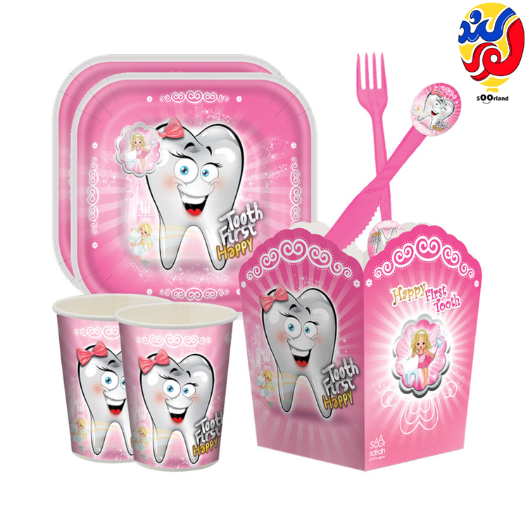 بهترین قیمت و خرید پکیج تولد تم دندونی صورتی (دختر) 10 نفره | فروشگاه سورلند