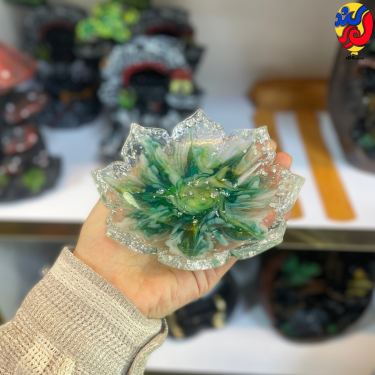 بهترین قیمت و خرید جاعودی دستساز رزین طرح گل | فروشگاه سورلند