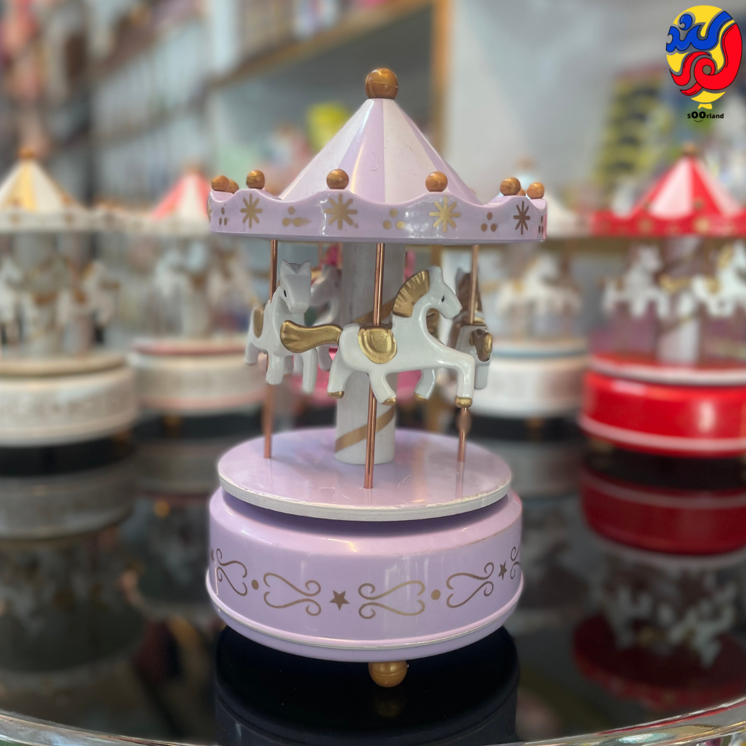 کاروسل کوکی موزیکال طرح چرخ و فلک و اسب
