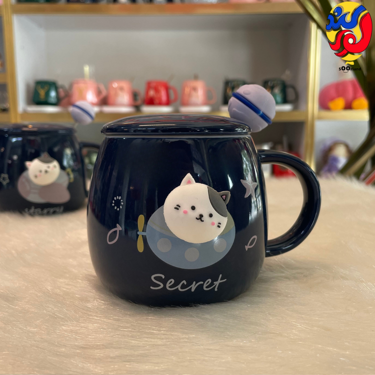 ماگ گربه برجسته سیلکونی مدل فضانورد