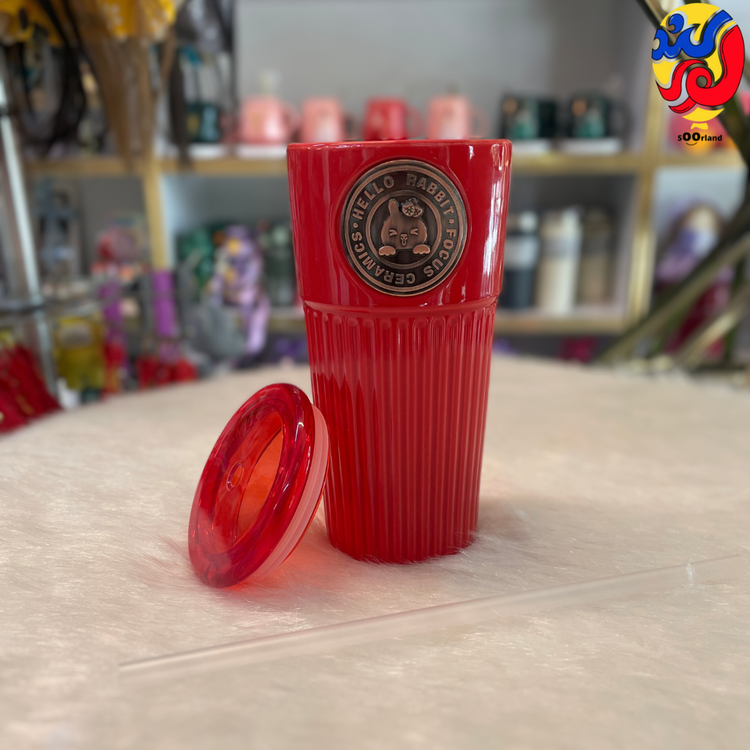 ماگ سرامیکی درب دار طرح خرگوش