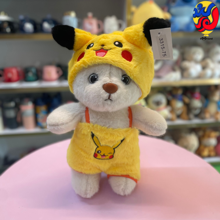 عروسک خرس لباس شخصیت پوکمون 28 سانتی متری