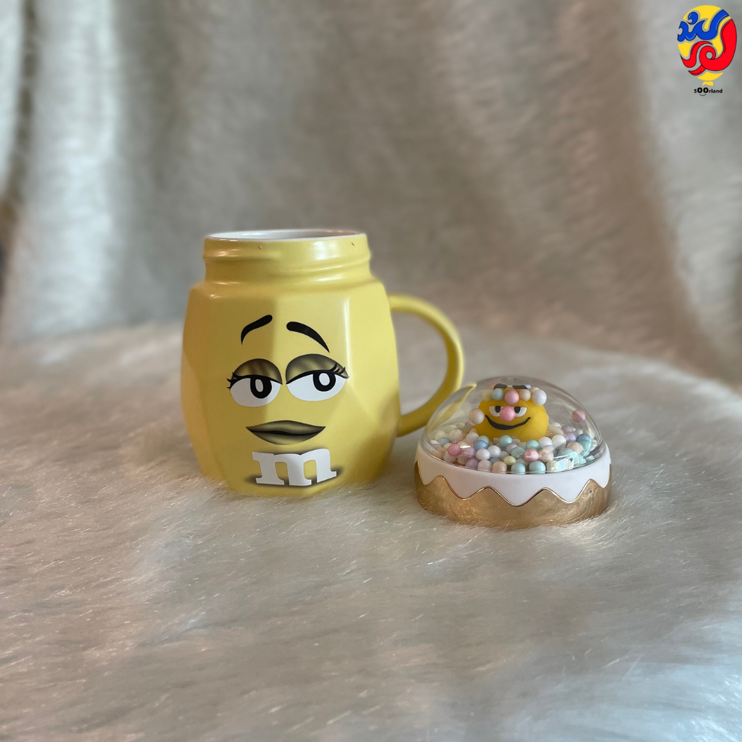 ماگ سرامیکی درب دار ام اند ام زرد
