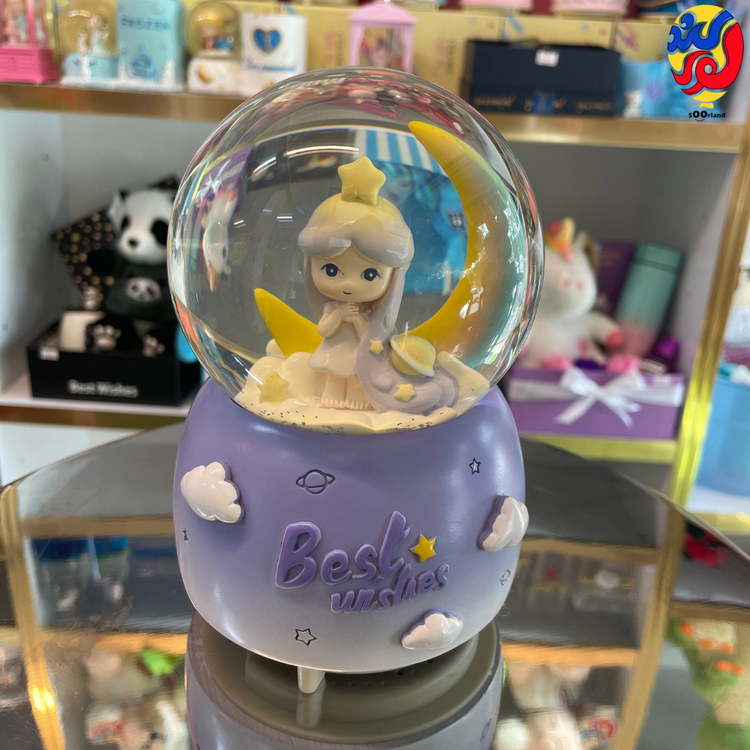 گوی موزیکال پمپی سایز بزرگ خارجی طرح دختر و رنگین کمان