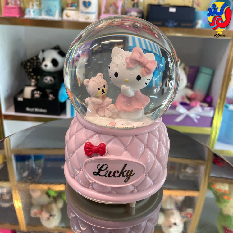 گوی موزیکال پمپی سایز بزرگ خارجی طرح کیتی و خرس