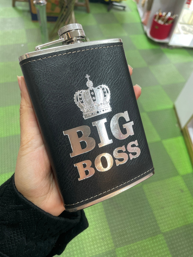 ست قمقمه جیبی استیل بدنه چرمی 4 شات