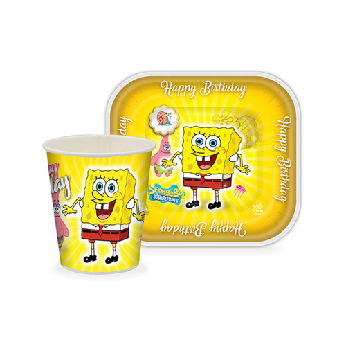 ست پیشدستی و لیوان تم باب اسفنجی