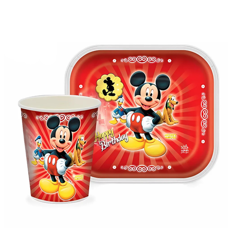 ست پیش دستی و لیوان تم میکی موس