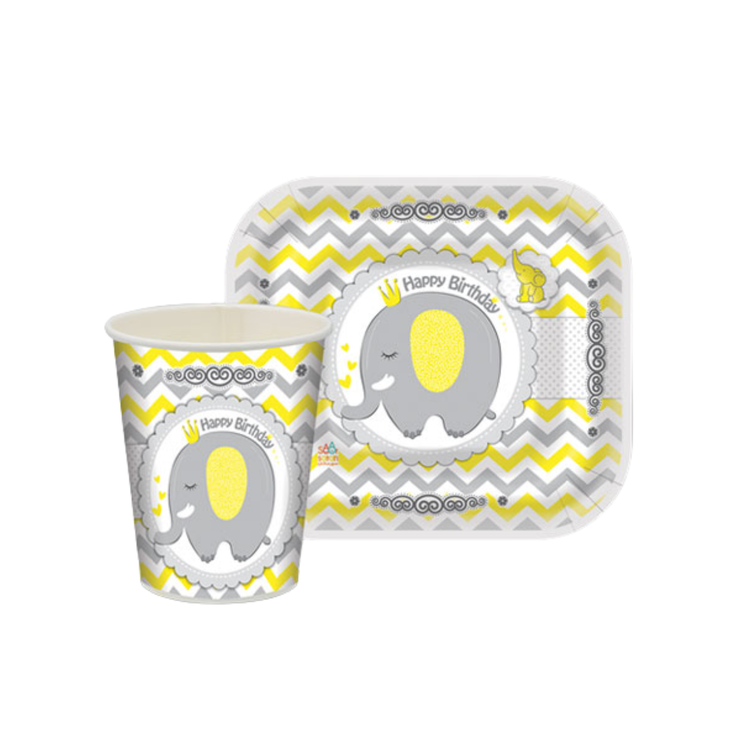 ست زیردستی و لیوان تم فیل کوچولو