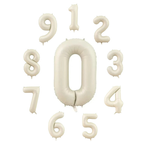 بادکنک فویلی عدد رنگ کرم