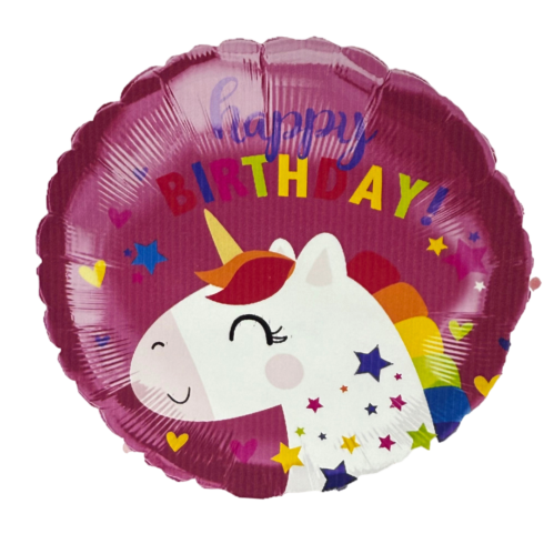 بادکنک فویلی گرد مدل یونیکورن