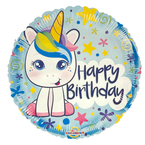 بادکنک فویلی گرد یونیکورن