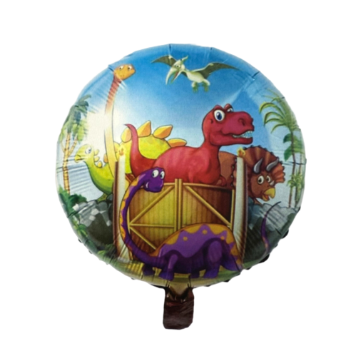 بادکنک فویلی گرد طرح دایناسور ها