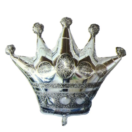 بادکنک فویلی تاج رنگ نقره ای