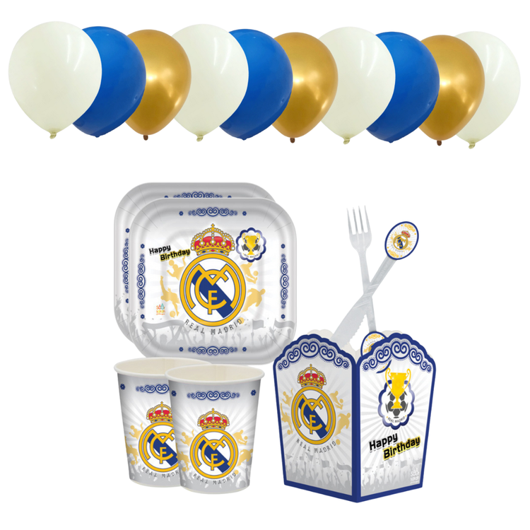 پک بادکنک و لوازم تولد تم رئال مادرید