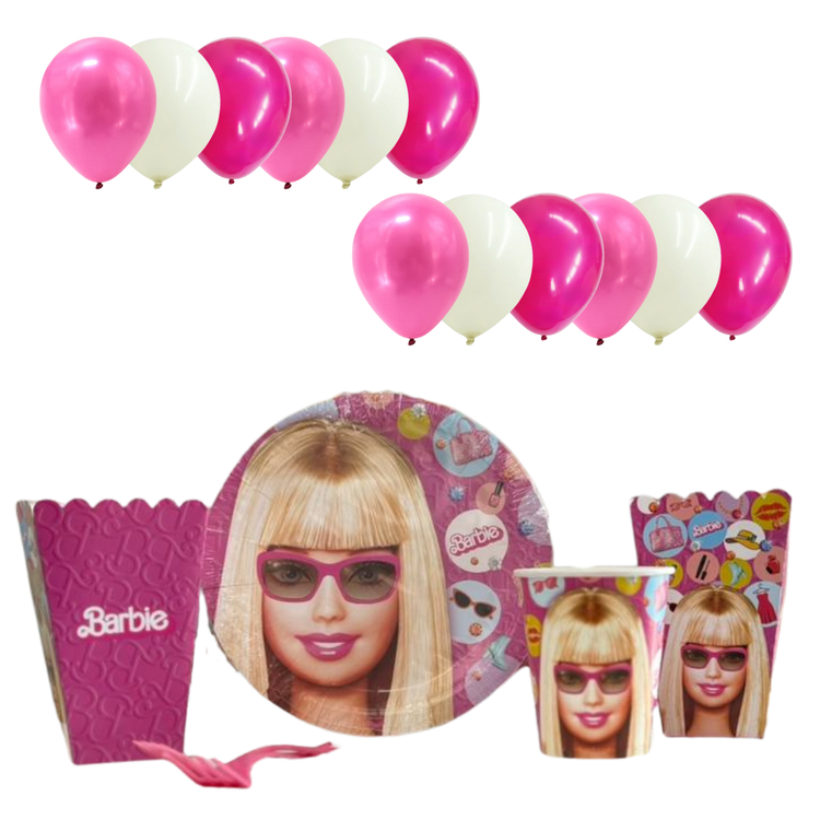 پک بادکنک و لوازم تولد تم باربی 10 نفره