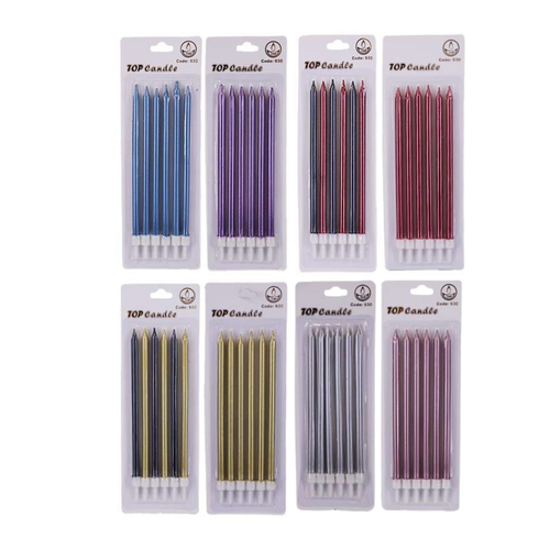 شمع تولد مدل صاف متالیک بلند