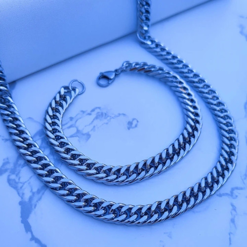 ست گردنبند و دستبند ۸ میل نقره ای کارتیر