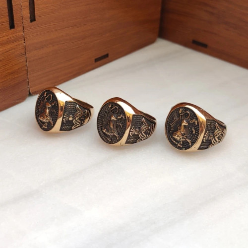 انگشتر شیر و خورشید سیاه قلم