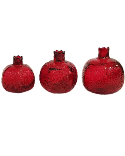 انار شیشه ای تزیینی سه سایز